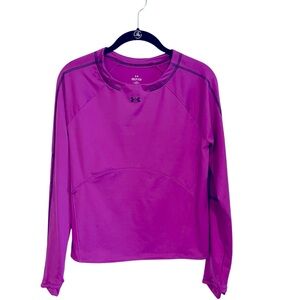 Under Armour Fitted Heat Gear Pink Long Sleeve Compression Shirt Size: S-M